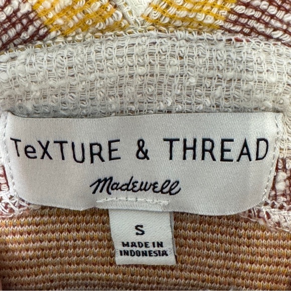 Madewell Texture & Thread Crop Top Stripe Ruffle Straps Smocked Size S - Picture 3 of 6